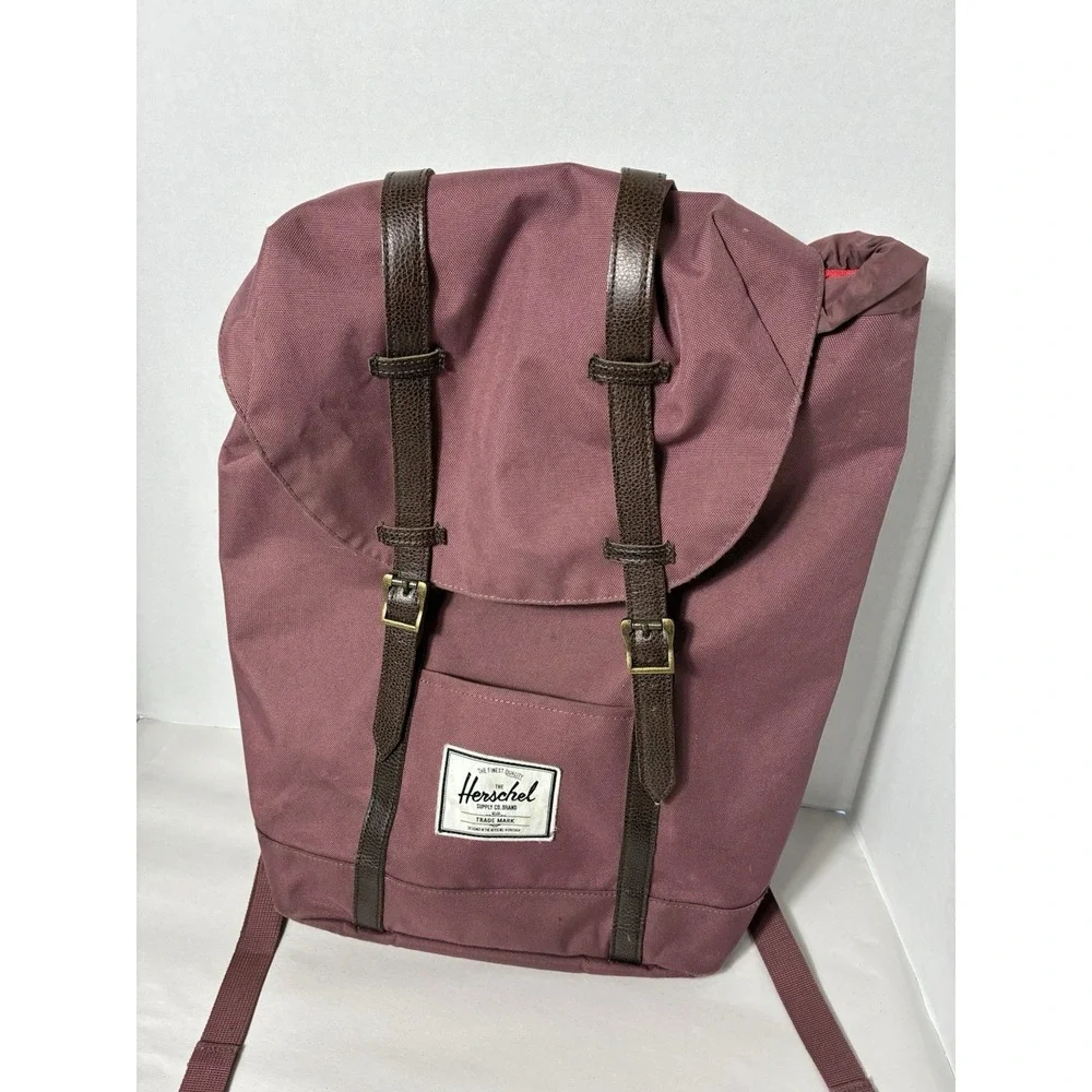 Herschel Supply Company Retreat Backpack-brown With Candy Strip Red Interior 18